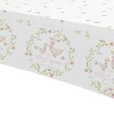 Pink Silly Goose Baby Shower Decorations Tablecloth, Disposable Goose Girl Baby Shower Party Supplies Tablecover, 3 Pack, 86In X 55In