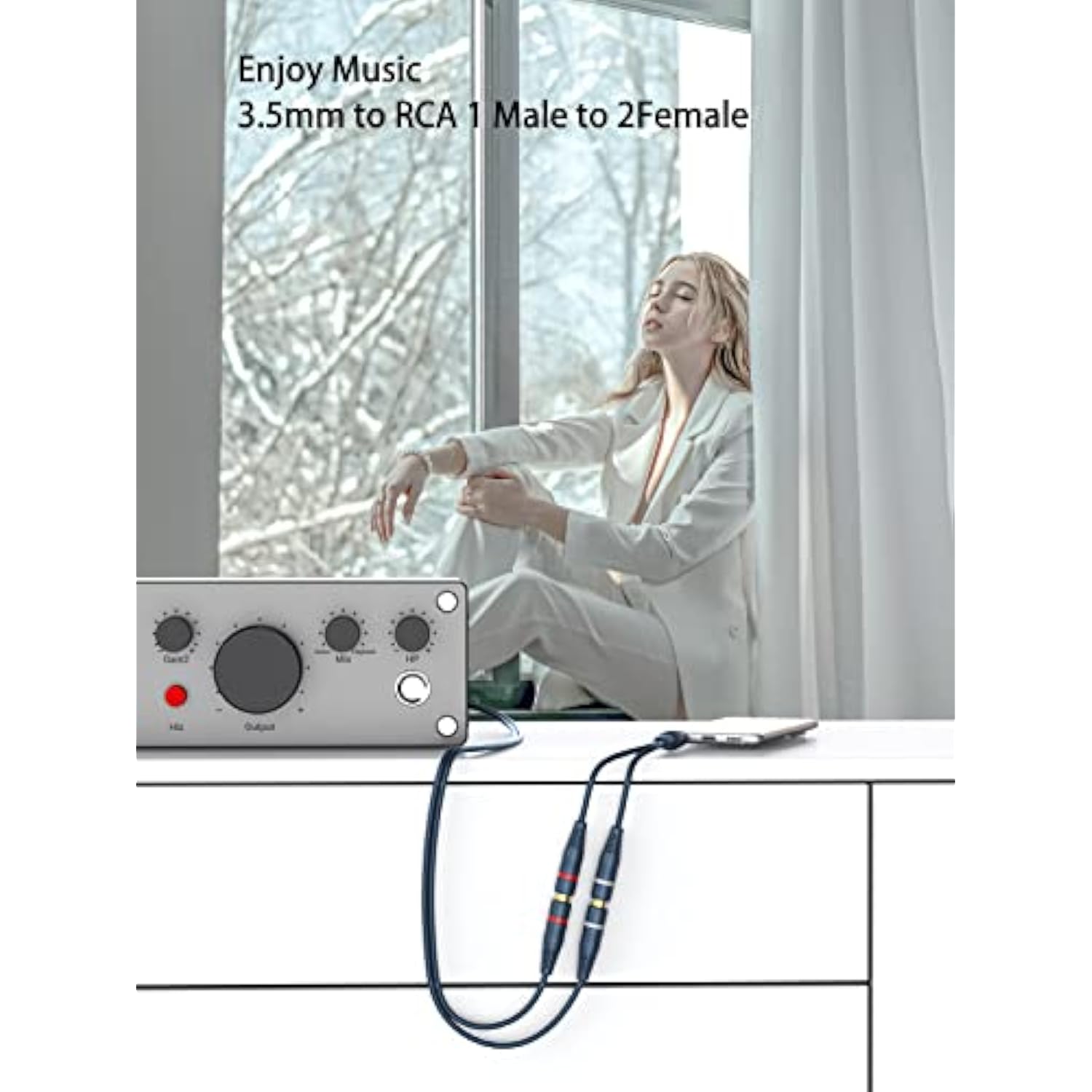 3.5Mm To Rca 1 Male To 2 Female Rca To 3.5 Mm (1/8 Inch) Aux Headphone Jack Y