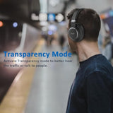 Active Noise Cancelling Headphones, 65 Hours Playtime Bluetooth Headphones Wit