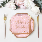 Rose Gold And Pink Party Supplies Disposable Napkins Rose Golden Dot Confetti Paper Napkins For Graduation Wedding Anniversary Cocktail Birthday Party Decorations 3-Ply 50 Pack