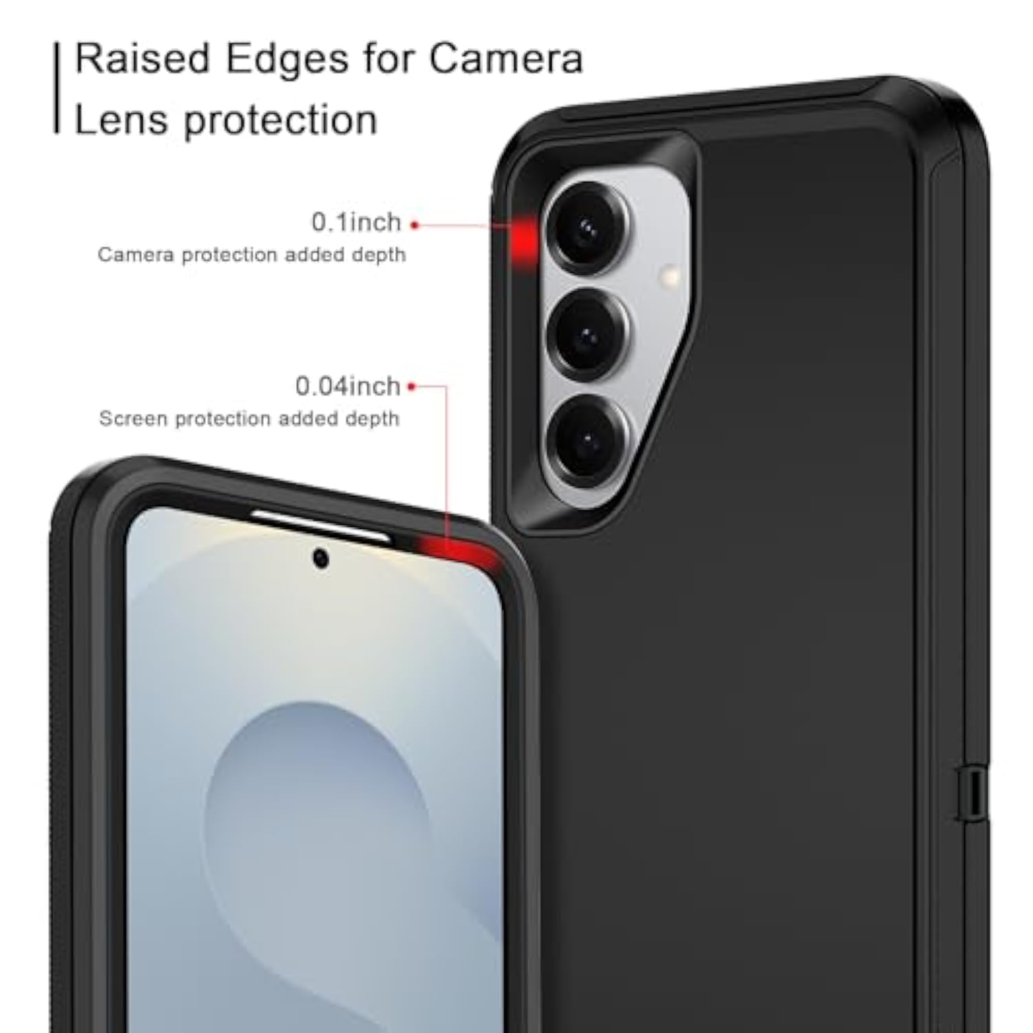 For Samsung Galaxy S25 Case Heavy Duty Protective Shockproof Dropproof 3-Layer Full Body Protection [Without Screen Protector] Tough Rugged Case For Galaxy S25,Black