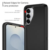 For Samsung Galaxy S25 Case Heavy Duty Protective Shockproof Dropproof 3-Layer Full Body Protection [Without Screen Protector] Tough Rugged Case For Galaxy S25,Black