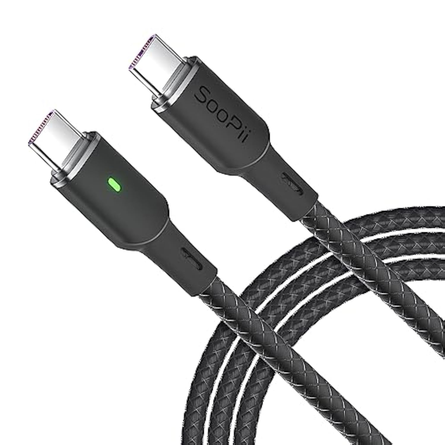 100W Pd Usb C To Usb C Cable, [2-Pack 4Ft] Type C Cable With Smart Led Indicat