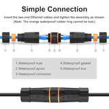 Waterproof Rj45 Coupler, Female To Female Waterproof Ethernet Coupler, Ip68 Et