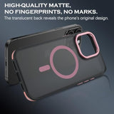 Case For Iphone 16 Pro Max, Magnetic Case [Compatible With Magsafe] Supports Wireless Charging Slim Translucent Matte Women Men Shockproof Protective Back Phone Cover 6.9 Inch, Black/Pink