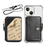 Phone Wallet Stick On - Slim, Durable, And Stylish Pu Leather Card Holder With 3M Adhesive And Removable Lanyard For Iphone And Most Smartphones(Rose Pink)