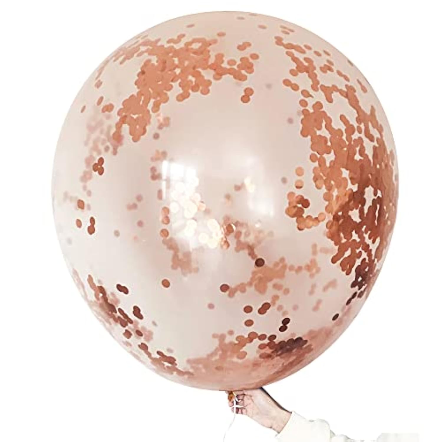 36 Inch Rose Gold Confetti Balloons,6 Pcs Jumbo Latex Rose Confetti Balloons For Bachelor Party/Wedding/Baby Shower/Birthday/New Years Eve Party Decoration Supplies