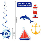 20 Pieces Nautical Hanging Swirl Cruise Ship Anchor Nautical Sailor Theme Party Decorations For Birthday Baby Shower Bachelorette Party Supplies