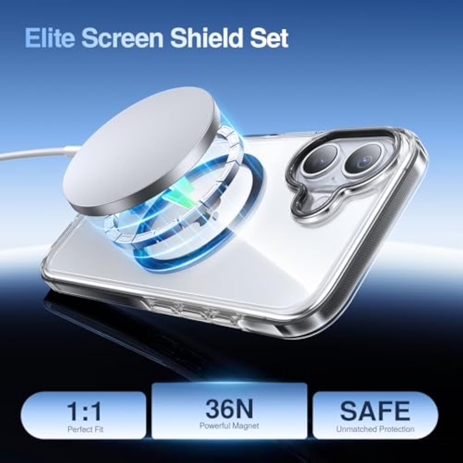 Magnetic For Iphone 16 Plus Case Magsafe With 2 Pack Screen Protector, Alignment Frame [Military Grade Drop Protection], Strong Magnetic Case, Non-Yellowing, Stay Original?Black