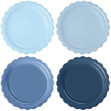 48 Pcs Blue Paper Plates Gradient Blue Party Plates 7”Disposable Scalloped Dessert Plates For Birthday Wedding Bridal Engagement Baby Shower Party Supplies Dessert Tableware