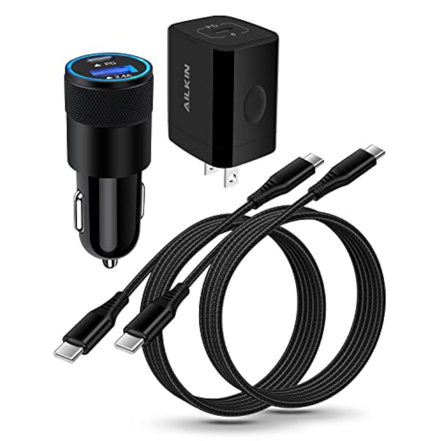 Fast C Type Charger For Samsung Galaxy A15 5G A14 S24 S23 A25 S22+ S21 Ultra 5G S20 S10 Note 20 A35 5G Google Pixel 8 9 Pro 7, 20W Pd Wall Plug+30W Car Adapter+60W C To Usb-C Cables-6Ft Iphone 15 Pro