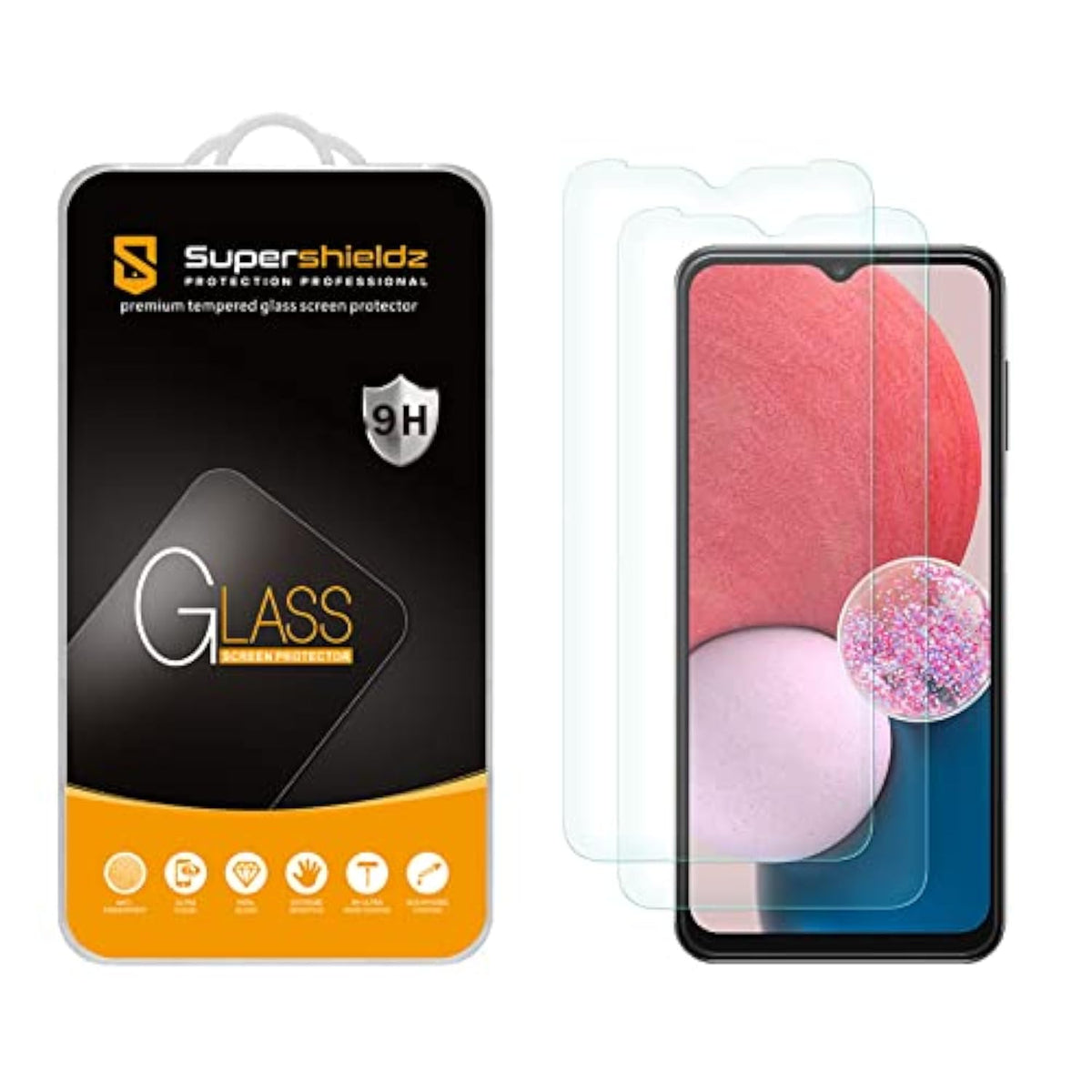 (2 Pack) Designed For Samsung Galaxy A14 5G Tempered Glass Screen Protector, Anti Scratch, Bubble Free