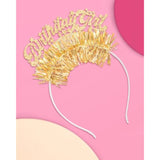 Gold Birthday Girl Headband - Fits Adult + Child | Bday Hair Accessory, 21St Party Favor, Golden Decorations, 30Th Supplies, Sweet 16, Cute Head Piece