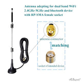 Dual Band Wifi 2.4Ghz 5Ghz 5.8Ghz Magnetic Antenna Sma Male, Compatible With Wifi Router Pci-E Network Card Usb Adapter Security Video Camera Ip Camera 2 Pack Spring Bluetooth Wifi Antennas