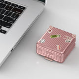 Beats Fit Pro Case Cover, Funny Suitcase Design Case For Apple Beats Fit Pro 2021, Cute Fashion Protective Hard Case For Women Men With Keychain (Rose Gold)