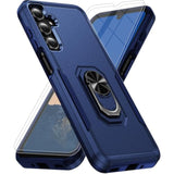 Samsung Galaxy A17/A26 5G Phone Case with 15 FT Military Grade Drop Protection and 2x Tempered Glass Screen Protector, Heavy-Duty Shockproof Magnetic Kickstand Case for Galaxy A17/A26 5G Dark Blue