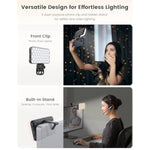 Selfie Light With Soft Diffuser & Built-In Stand – 96 Led Rechargeable Clip Fill Video Conference Light For Phone, Iphone, Ipad, Camera, Laptop, For Makeup, Tiktok, Vlog, And Video Calls
