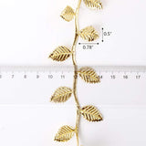 43.7 Yards Gold Leaf Trim Ribbons, Artificial Vine Leaves Christmas Ribbon Trim Rope Spool For Wreath Making, Diy Crafts, Gift Wrapping, Wedding Party, Garland Home Decorations