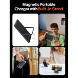 0.3" Ultra Slim Magnetic Power Bank, 5000Mah Wireless Portable Charger With Foldable Stand And Usb C Cable, Fast Charging Magnetic Battery Pack Compatible With Iphone 16/15/14/13/12,Travel Essentials