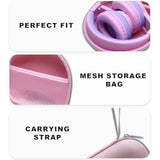 Kids Headphones Case Compatible With Iclever Bth12 / Bth20/ Bth26/Hs19, Joyspark, Candy Bila, Earfun, Midola, Imyb Foldable Kids Headphones, Pink Travel Storage Bag