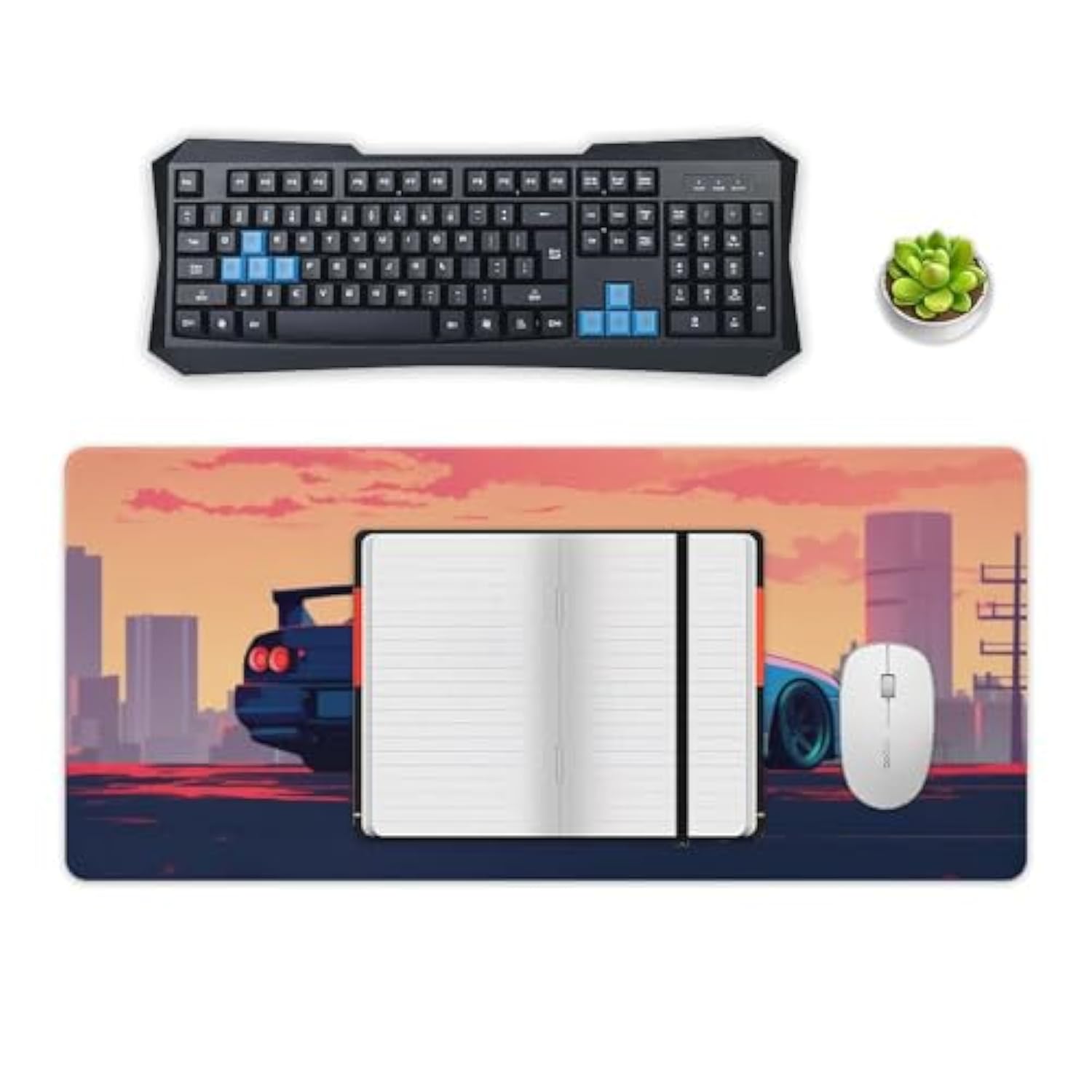 Jdm Car Desk Mats On Top Of Desks Pad Japanese Large Mouse Pads Gaming Cool R34 Jdm Car Japanese Anime Big Mousepad For Desktop Keyboard Computer Mat 35.4 X 15.7 Inch