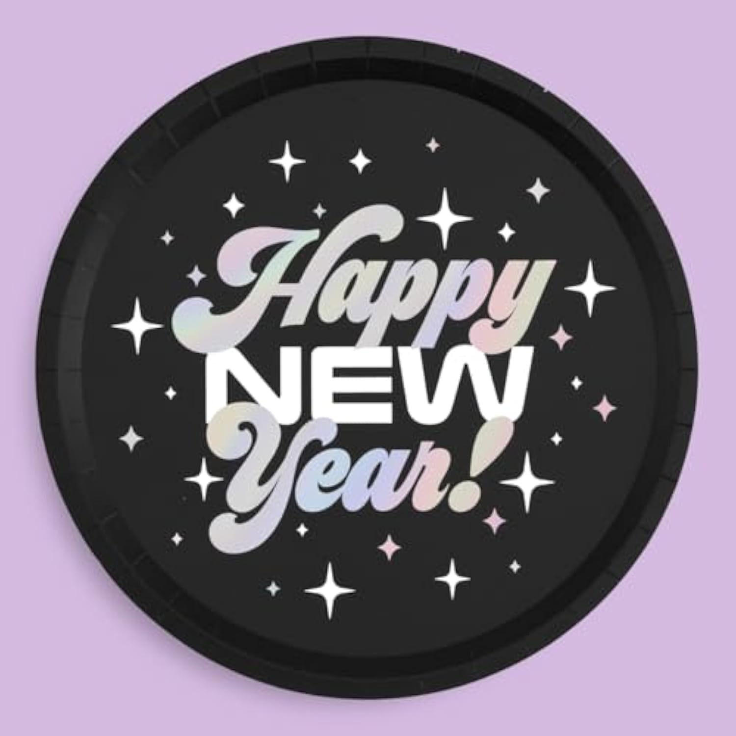 25-Pack 9-Inch New Year 2024 Disposable Plates for NYE Party Decor