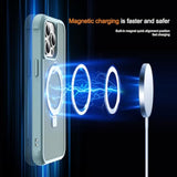 Compatible With Iphone 12 Pro Max Case & Iphone 13 Pro Max Case With Invisible Magnetic O-Ring Stand Translucent Phone Cases 6.7" [Compatible With Mag-Safe][Great Grip Feeling], Blue