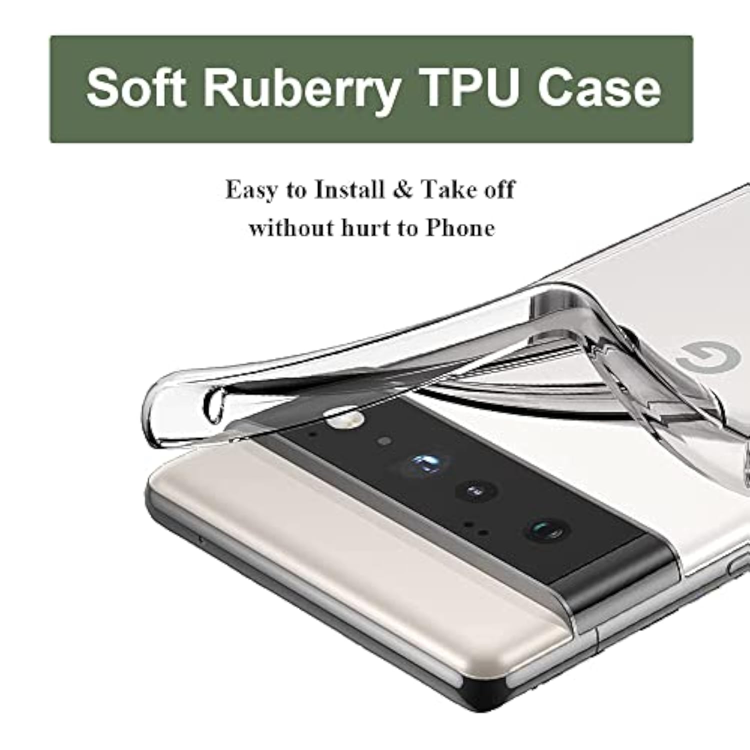 Soft TPU Shock Absorption Slim Embossed Pattern Protective Back Cover for Pixel 6 Pro