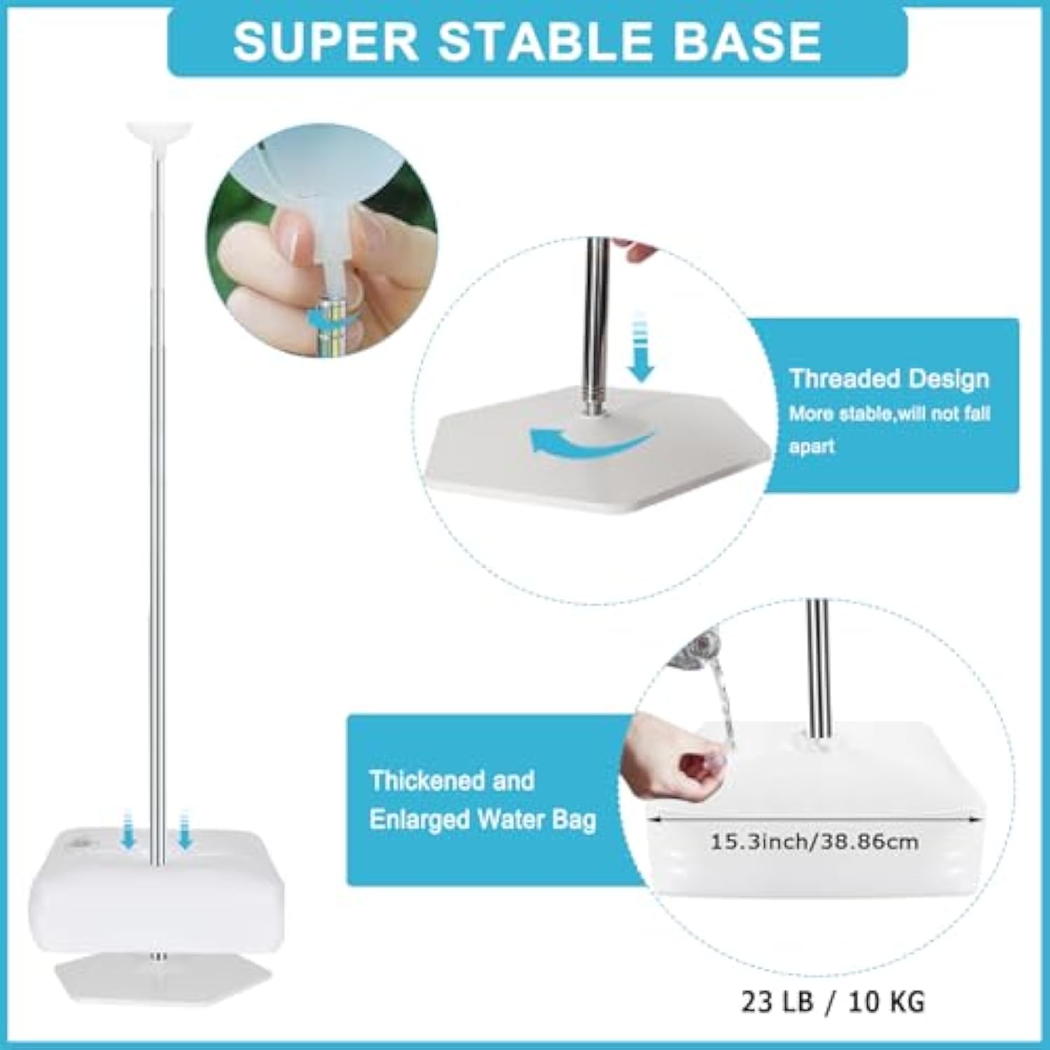 2 Set Balloon Column Stand Kit For Floor, 2025 Updated Balloon Tower Stand Kit With Heavy Base, Adjustable Metal Balloon Stand For Party Decoration