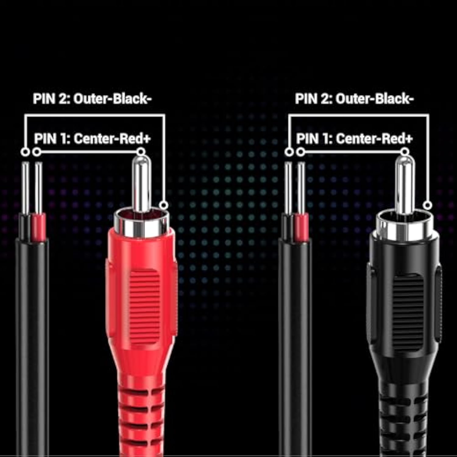 Rca To Speaker Wire Adapter, 18Awg 2 Pack 3Ft Rca Male Plug To Bare Cable Open