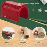2Pcs Wrapping Paper Roll Cutter Tool Paper Cutter, Wrapping Paper Cutter With 4 Replaceable Blade Set Heavy Duty Paper Cutters For Crafting Classroom Home Birthday Christmas Gift Cutter Green Red