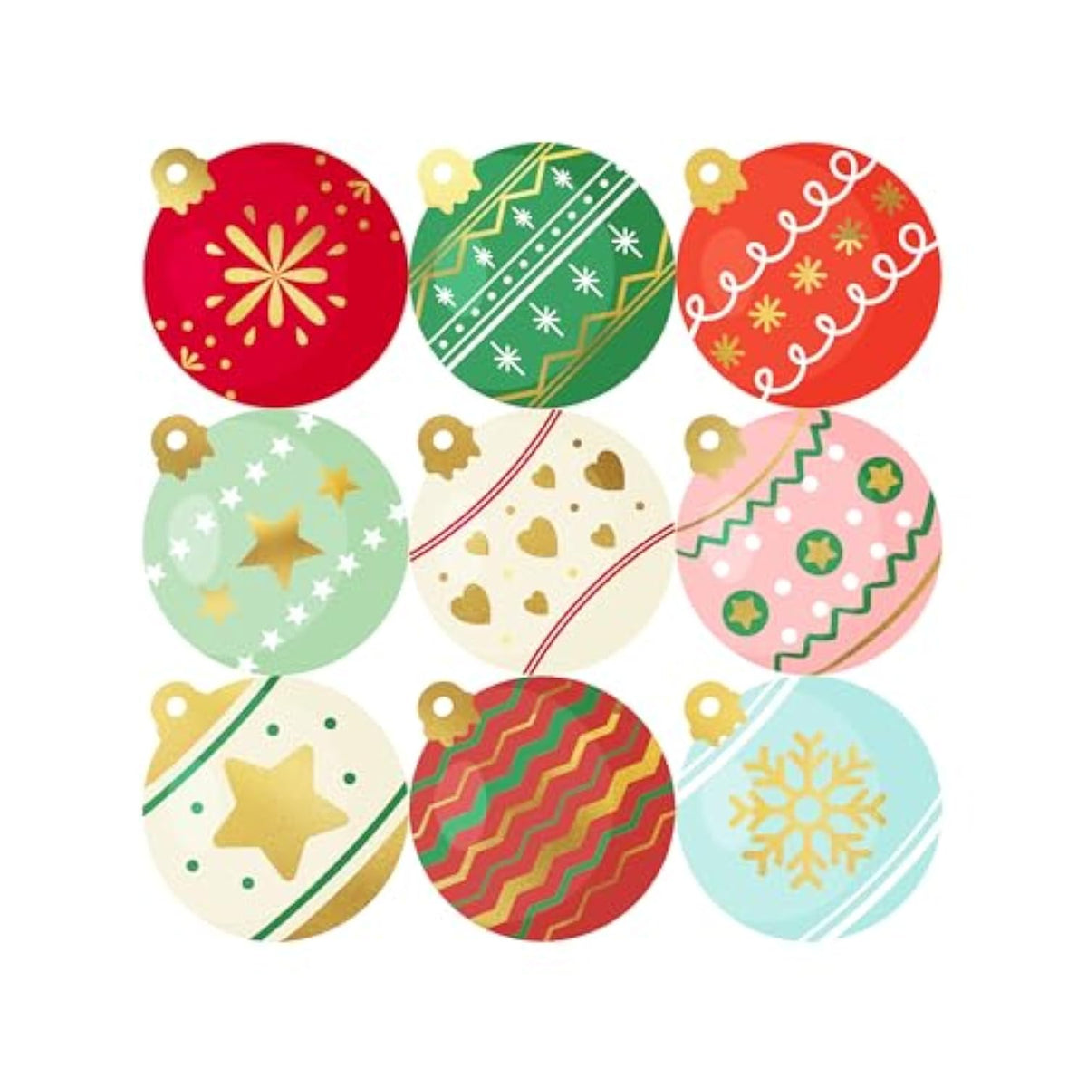 Ornaments Design Stickers | Envelope Seals | Waterproof | 135-Pack For Christmas Gifts, Holiday Stickers