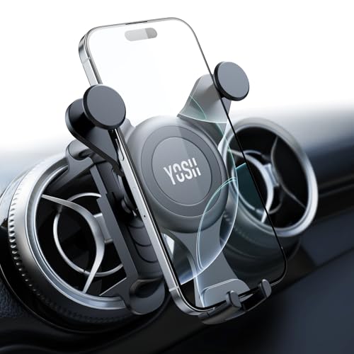 Car Phone Holder Upgraded for Mercedes Benz A/C Class C300/200/260 A180/200, GLA/GLB/GLC, Spring Clip for Round/Circular Vent Cradle for iPhone