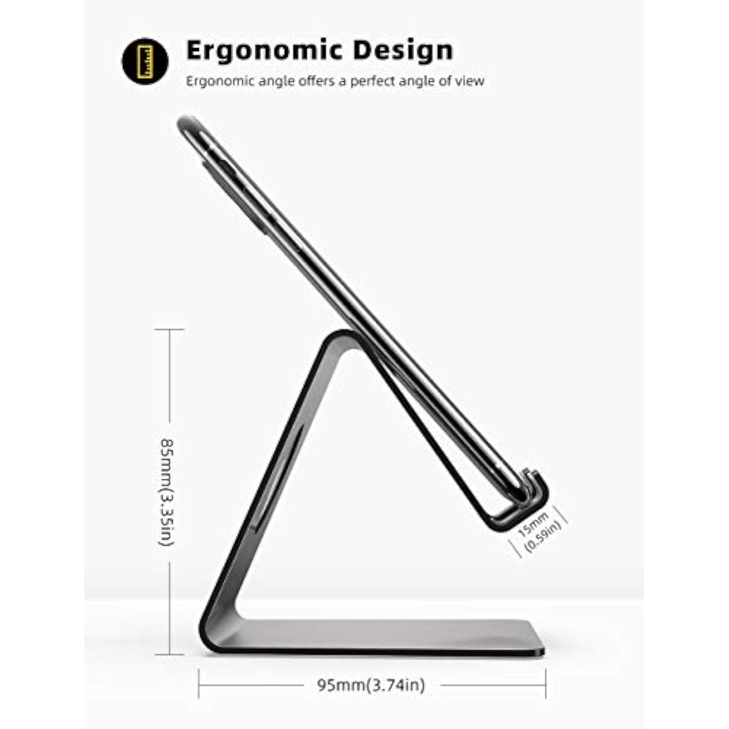 Cell Phone Stand, Phone Dock: Cradle, Holder, Stand For Office Desk Black