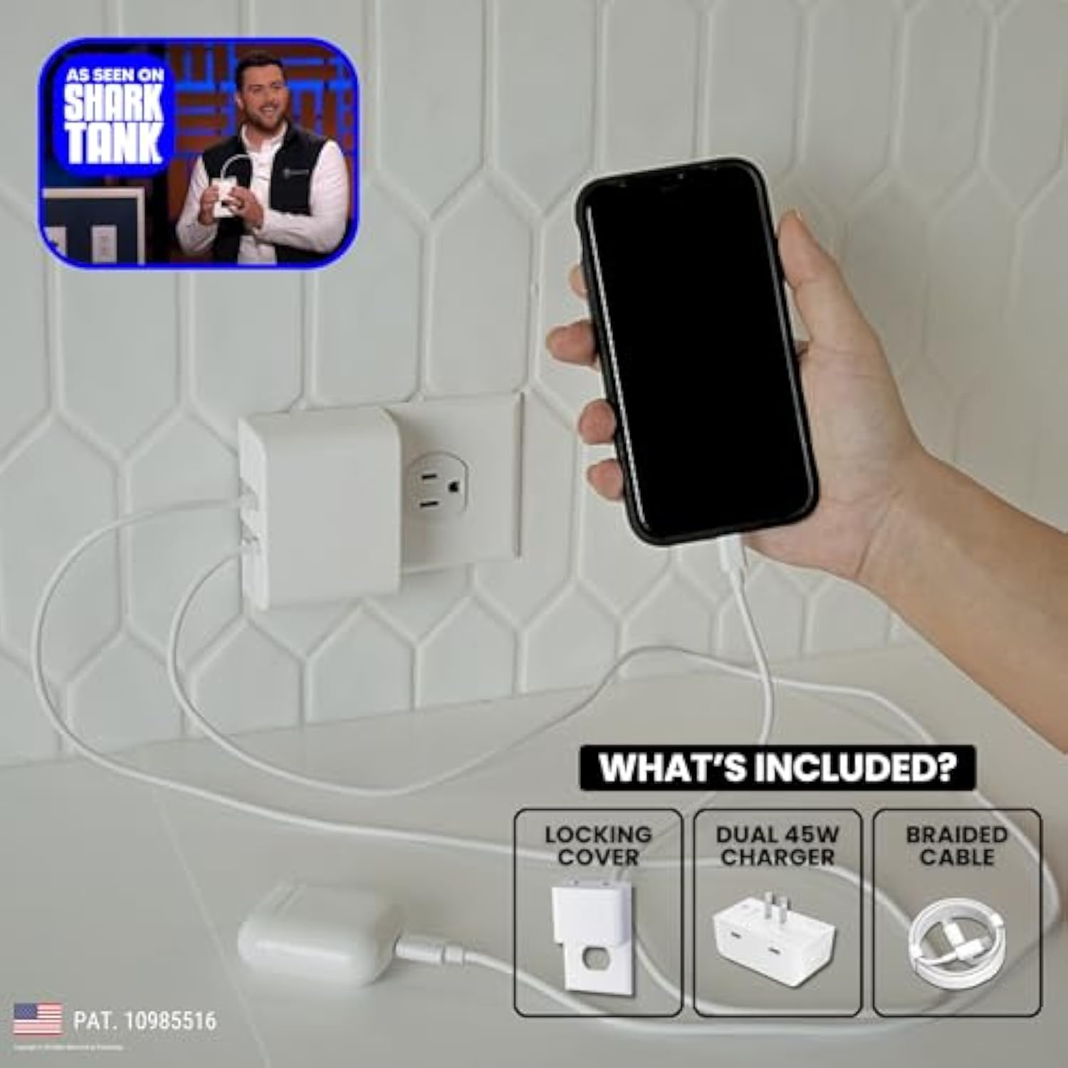 Charger Lock: Anti-Theft & Tug-Proof Phone Charger Lock System [45W Fast Charging] For Apple Iphone 14/13/12/11/ X/Max/Xr/ 8/6/7/ Xs, Ipad, Ipod Touch (Usb-C To Lightning Cable) (3Ft)