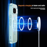 For Google Pixel 10/Pixel 10 Pro Case, [Magnetic Invisible Stand] [Compatible With Magsafe] [Military Grade Drop Protection] Slim Frosted Translucent Back Shockproof Protective Cover, Blue