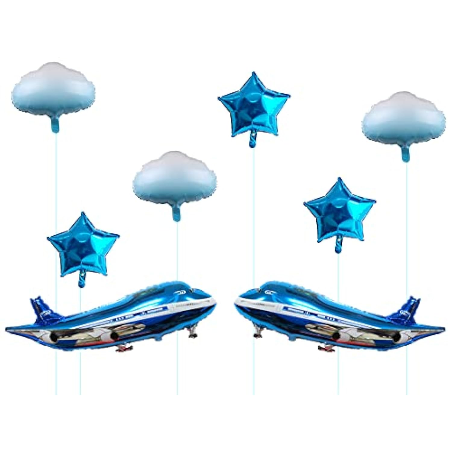 31" Large Blue Airplane Balloons Birthday Party Decorations (2 Pack)