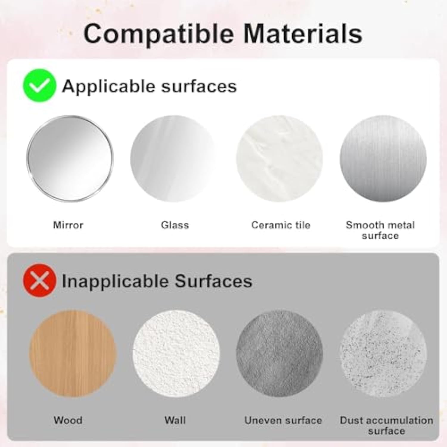 2PCS Silicone Suction Phone Mount, Hands-Free Holder for Selfies & Videos