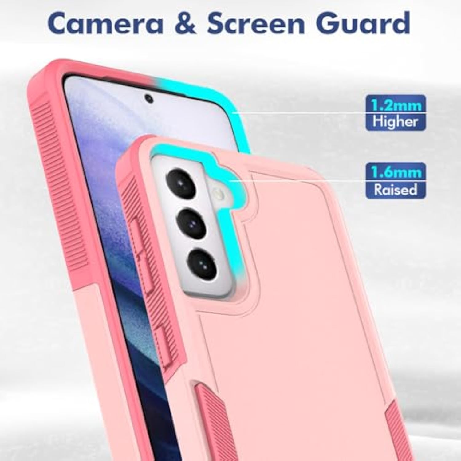 Designed For Samsung Galaxy S22 Plus Case 2 In 1 Military Grade Drop Heavy Duty Rugged Shockproof Protective Cover Case For Galaxy S22 Plus Phone Case (Pink)