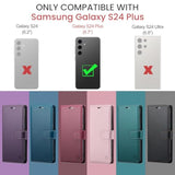 Wallet Case For Samsung Galaxy S24 Plus/S24+, Rfid Blocking Credit Card Holder, Pu Leather Folio Flip Kickstand Protective Shockproof Cover For Galaxy S24 Plus (Purple)