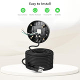 Power Cable And Plug-In Mount For Floodlight Cams Compatible With Floodlight Cam Wired Pro/Plus, Blink Wired Floodlight Camera, Electrical Box With 20Ft Weatherproof Cable -(2In1 Mount And Cord Set)