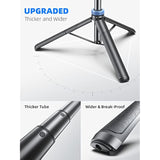 62" Phone Tripod & Selfie Stick, Extendable Photography Light Stand With Wireless Remote, Solidest, Portable, Lightweight, Compatible With Iphone/Android Phone