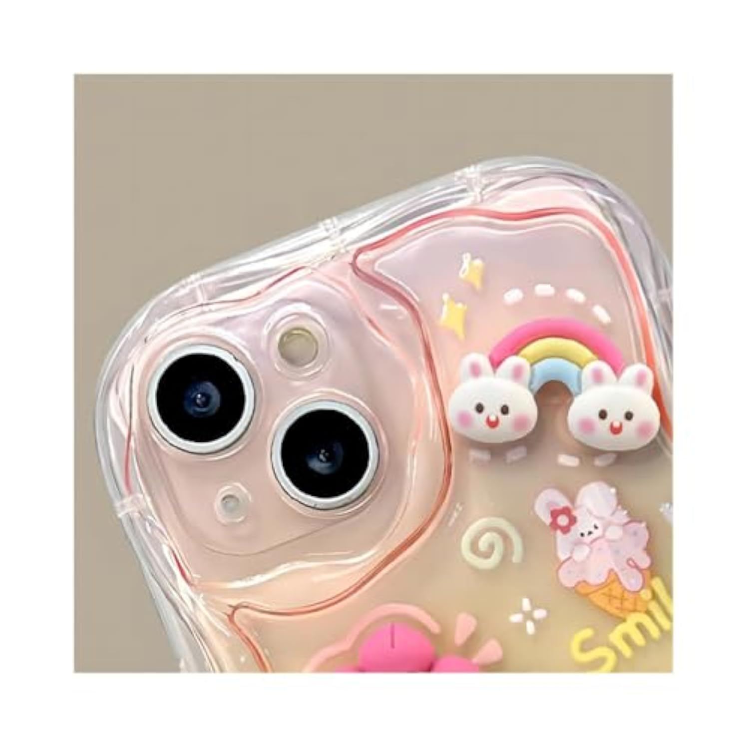 Cute Rainbow Rabbit Duck Kawaii Cartoon Animal Phone Case for iPhone 11 - Pink