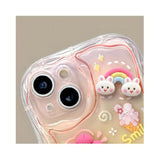 Cute Rainbow Rabbit Duck Kawaii Cartoon Animal Phone Case for iPhone 11 - Pink