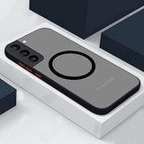 Galaxy A54 5G Case Magnetic [Support Magsafe Charger] Wireless Anti-Scratch Shockproof Matte Clear Full Camera Protection Slim Thin Phone Cover Case For Samsung Galaxy A54 5G 6.4"-Black