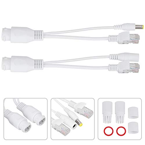 12V Poe Compatibility Adapter, Power Over Ethernet Passive Poe Adapter Cable Splitter For Surveillance Camera(White)