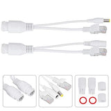 12V Poe Compatibility Adapter, Power Over Ethernet Passive Poe Adapter Cable Splitter For Surveillance Camera(White)