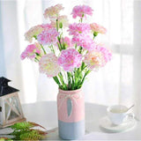 20 Inch Bouquets 10 Stem Carnations,Outdoor Uv Resistant No Fade Artificial Flower,Carnation Silk Petals Fake Flowers Forever Plants For Home Party And Wedding Decor (White)