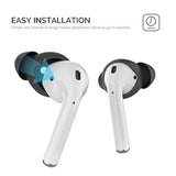 4 Pairs Airpods Ear Tips Silicone Earbuds Cover Compatible With Apple Airpods (2 Pair Large & 2 Pairs Small, Black)