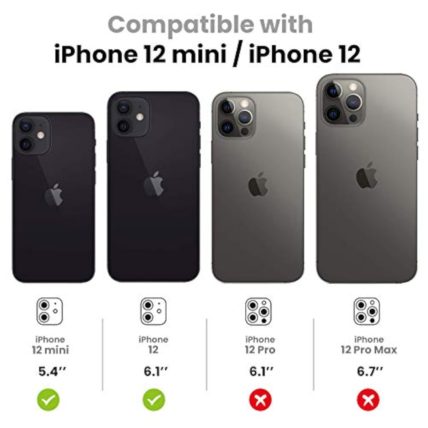 Compatible With Iphone 12 / Iphone 12 Mini Camera Lens Protector, 9H Tempered Glass Camera Cover Screen Protector For Iphone12 Mini 5.4 Inch / Iphone12 6.1 Inch 2020 (Diamond)